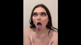 This lady enjoys to drool and do ahegao