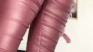 Muslim erotic ballerina with leather pants