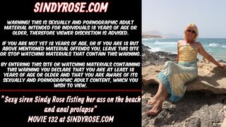 Hot siren Sindy Rose fisting her behind on beach & prolapse