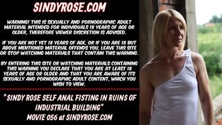 Sindy Rose self butt sex fisting in ruins of industral building