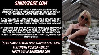 Sindy Rose Apocalypse warrior self butt-sex fisting ruined behind