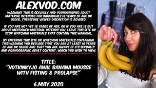 Hotkinkyjo butt sex banana mousse with fisting & prolapse