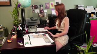Old office chief seduce her red-head teeny employer