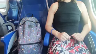 Naughty Molly Risky Squirt on Public Train
