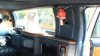 2 fantastic babes are sharing penis in the limo - classic retro home-made