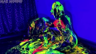 UV Gas Mask Latex Gimp Double Butt Sex Fisting with Patricia and Maz Morbid