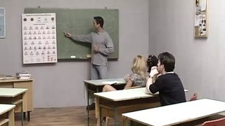 2 German schoolgirls getting nailed by a student and a teacher