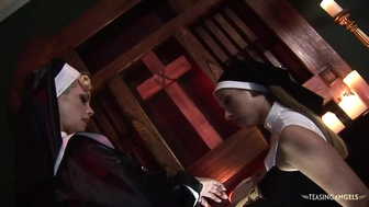 2 nuns have a foursome after swallowing some hard penii