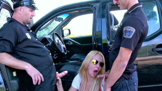 Sweet blonde MILF Tamara Dix rammed hard by 2 police officers