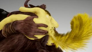 Furry Butt-Sex Chick x Monster Prick 3D