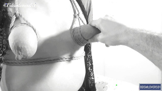 Submissive bitch with saggy breasts teased in a thrilling BDSM experience - Bdsmlovers91