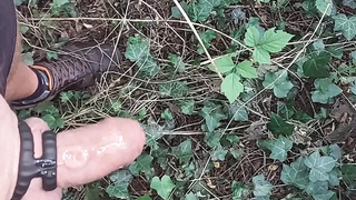 Outdoor hand-job and sounding.