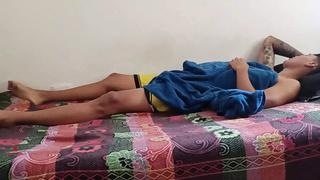 A lovers of alluring stepbrothers are in their bed and they fuck hard until they reach their cums