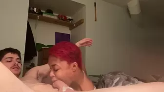 Red Head Bounces Rear-End on Penis