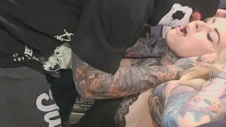 Horny Tattooed MILF gets Rammed by Masked Husband! Butt sex, facefuck, deepthroat, jizz