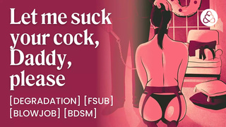 Cum-shot on submissive brat. She wants to be Daddy's sexual toy. BDSM role play