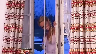Gorgeous blonde German babe poked by 3 guys