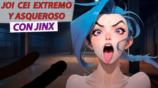 Spanish JOI CEI Extreme and disgusting with Jinx from League of legends.