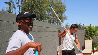 Blowing and Fucking three Pool Cleaners