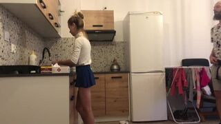 Attractive Sex in the Kitchen while Cooking