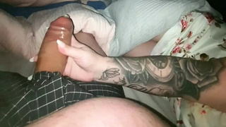 Stranger hand-job stepson 9 inch of penis on his birthday day