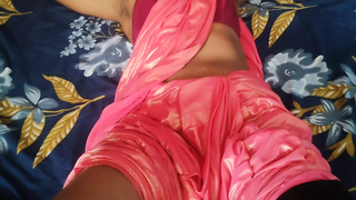 Fine indian stepmom fucking with her step son in pink saree