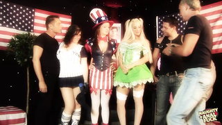 Daphne Rosen and her friends got screwed in their assholes by a bunch of studs