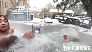 FIJII PORNBOX IN THE SWEET TUB WITH STR8RICH FUCKING IN THE SNOW