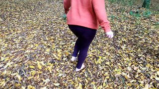 Naked tits punished in the forest