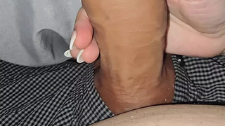 Step mom hand-job 9 inch of meat without breath