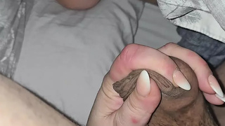 Step mom allergic reaction of step son meat while hand-job his cock