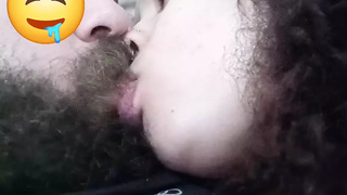 WITH HER HUGE FULL LIPS, THIS WHORE KISSES AND JERKS OFF HIS DONG