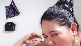 Bride Drinking Her Little Bottle
