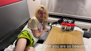 Extreme public sex with stranger chick in the train